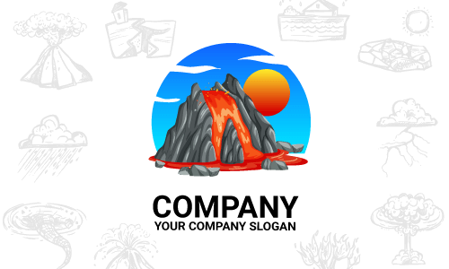 volcano logo design