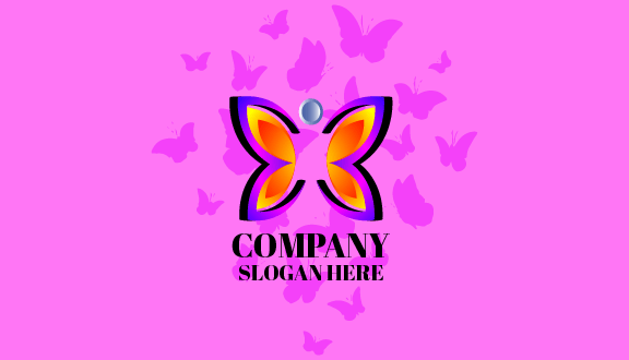 Tarjeta De Presentación Con Diseño De Mariposa Abstracta