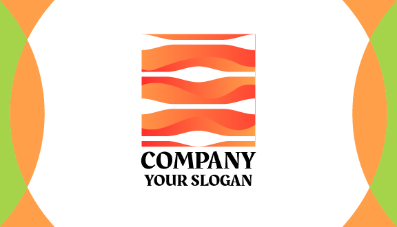 Abstract Orange Waves Business Card