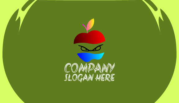 Cartão De Visita Da Maçã Com Olhos Raivosos