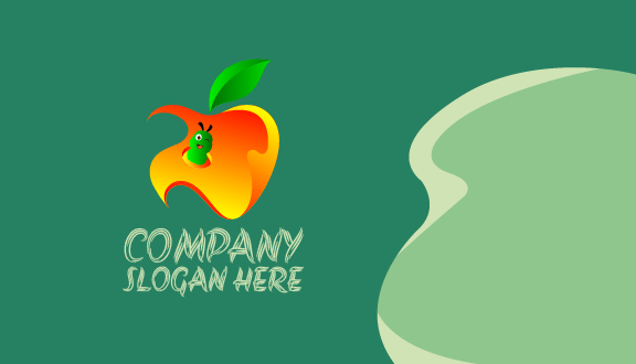 Cartão De Visita Verme Verde Maçã