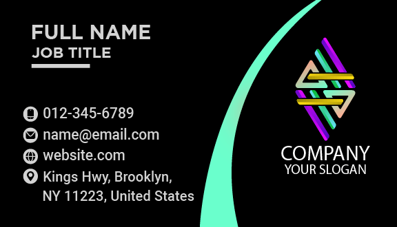 Artistic Diamond Black Business Card