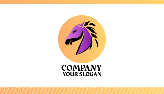 Tarjeta De Presentación Con Caballo En Forma De Círculo Beige