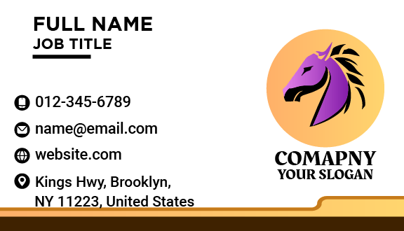 Beige Circle Horse Business Card