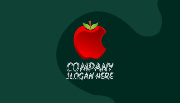 Cartão De Visita Maçã Vermelha Mordida