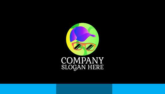 Kartu Nama Kacamata Garis Hitam