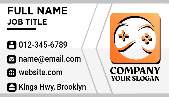 Black Typeface Computer Games Business Card