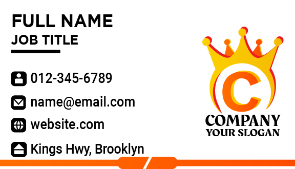 Black Typeface Crown Business Card