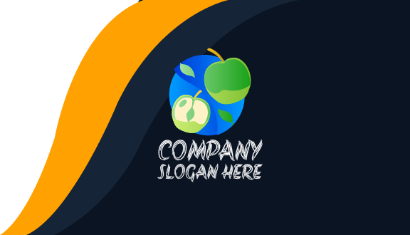 Cartão De Visita Maçã Círculo Azul