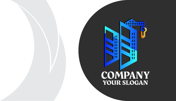 Carte De Visite De Constructeur De Grue Bleue