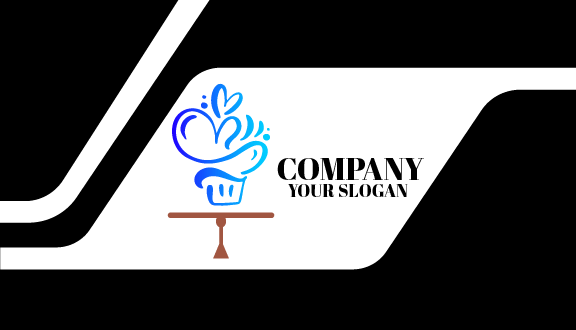 Blaue Visitenkarte für Cupcake-Bäckerei