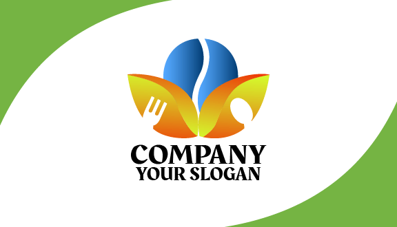 Blue Design Food Business Card