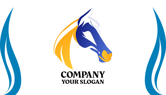 Tarjeta De Visita De Caballo De Cara Azul