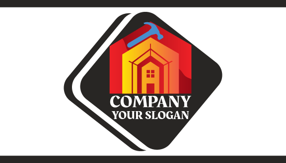 Carte De Visite De Construction De Marteau Bleu