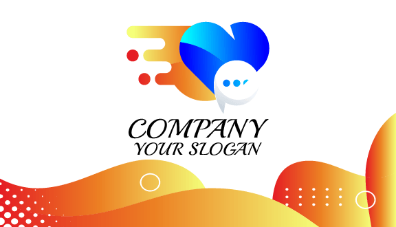 Kartu Nama Kencan Blue Heart