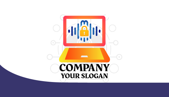 Tarjeta De Presentación De Seguridad Informática Con Líneas Azules