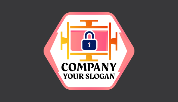 Tarjeta De Presentación De Seguridad Informática Con Candado Azul