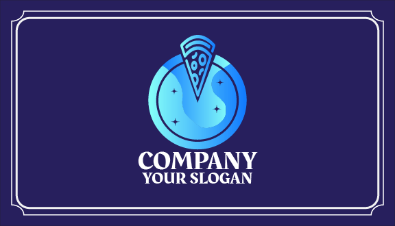Bluish Pizza Business Card
