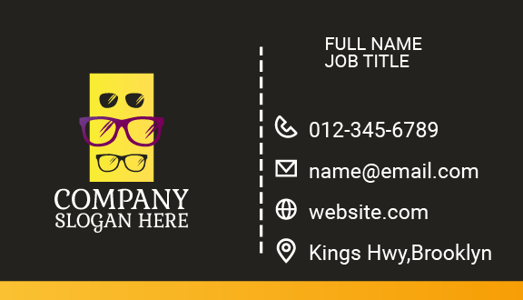 Bold Purple Glasses Business Card