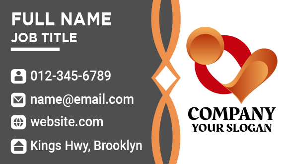 Bronze Heart Non Profit Business Card