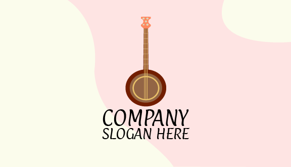 Kahverengi Banjo Müzik Kartviziti