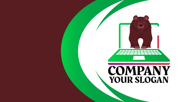 Cartão De Visita Do Laptop Do Urso Pardo
