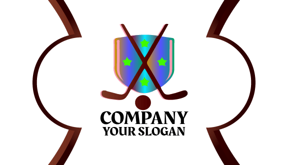 Tarjeta De Visita Con Palos De Hockey Marrones