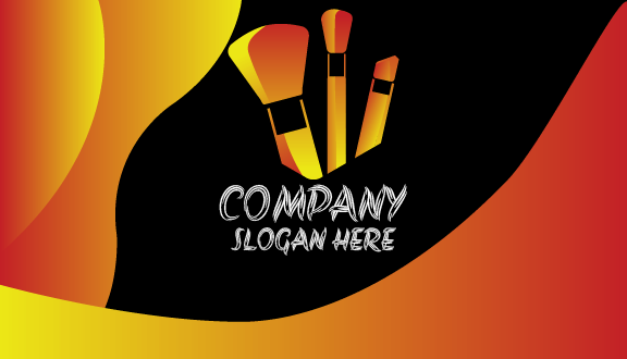 Tarjeta De Presentación De Pinceles Y Cosméticos