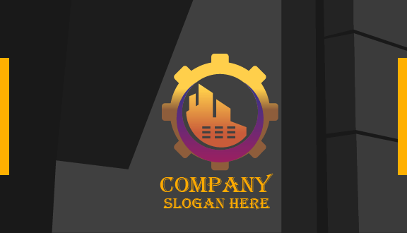 Tarjeta De Presentación Industrial Con Diseño De Rueda Dentada Para Construcción