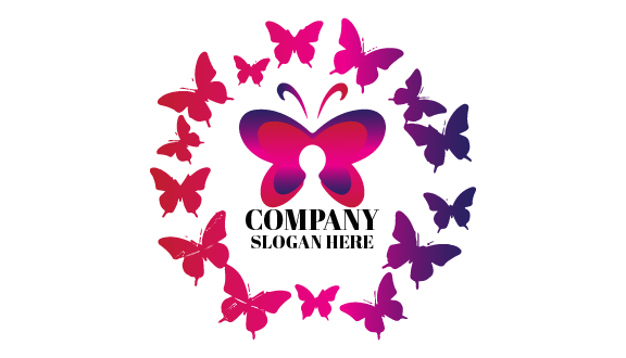 Tarjeta De Presentación Con Diseño De Caleidoscopio De Mariposas