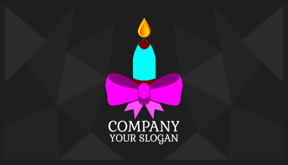 Kerze Geschenk Bogen Visitenkarte