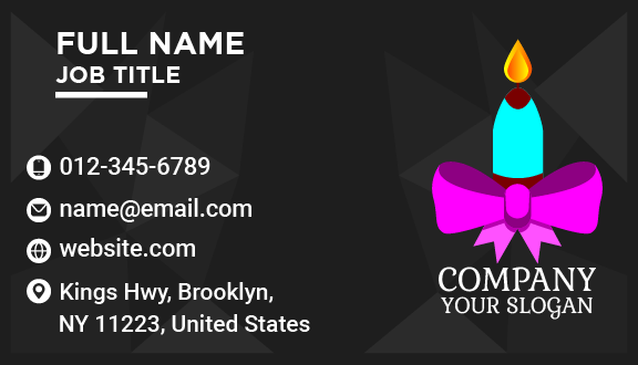 Candle Gift Bow Business Card