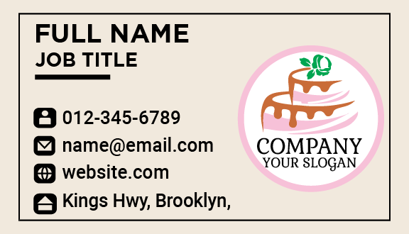 Caramel Cake Business Card