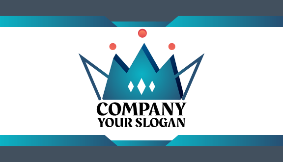 Tarjeta De Presentación Con Corona En Azul Celadón
