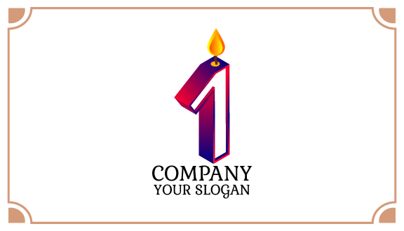 Festliche Kerzen-Visitenkarte