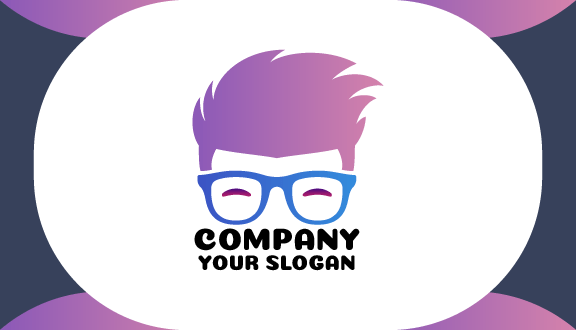 Kartu Nama Kacamata Biru Yang Elegan