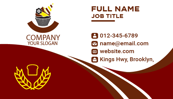 Chocolate Dip Muffin Bakery Business Card