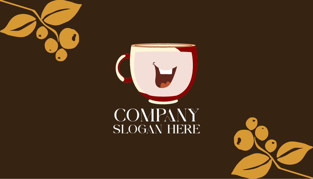 Caneca De Café Rindo Cartão De Visita