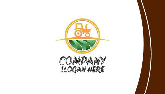 Tarjeta De Presentación De Tractor Con Límite Circular