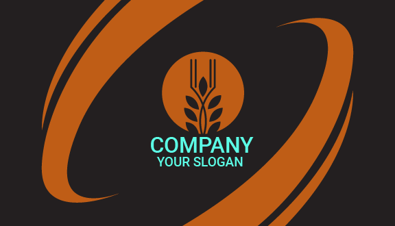 Visitenkarte einer Bäckerei mit Kakaobraunblättern