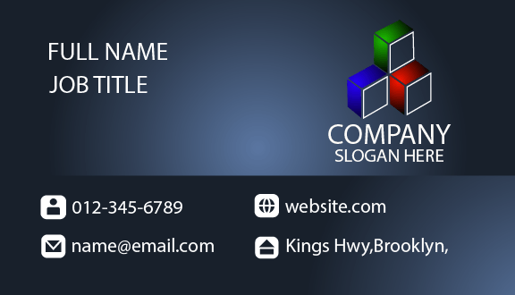 Colorful Blocks Black Business Card