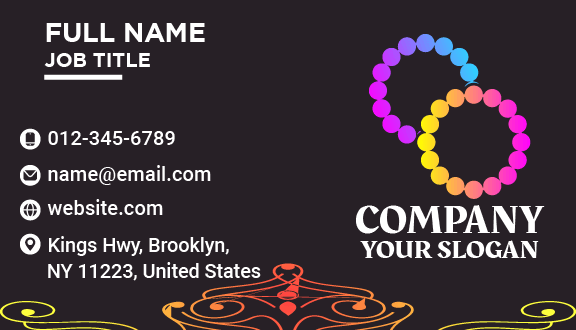 Colorful Bracelet Jewellery Business Card