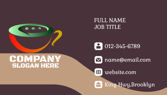 Colorful Coffee Mug Cafe Business Card