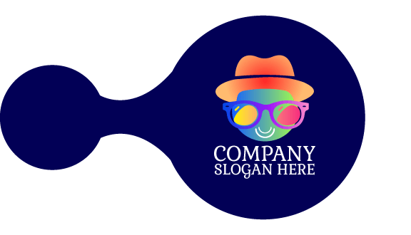 Kartu Nama Refleksi Kacamata Warna-warni