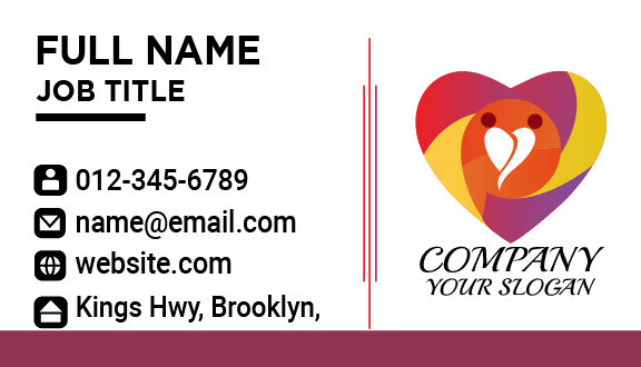 Colorful Heart Dating Business Card