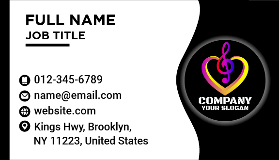 Colorful Heart Love Business Card