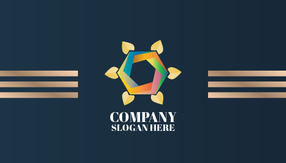 Colorful Hexagon Art Business Card