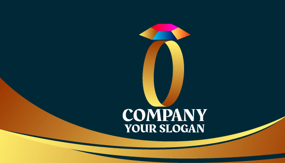 Kartu Nama Perhiasan Cincin Berwarna-warni