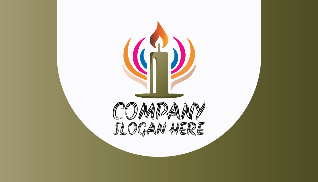 Bunte Flügelkerzenvisitenkarte