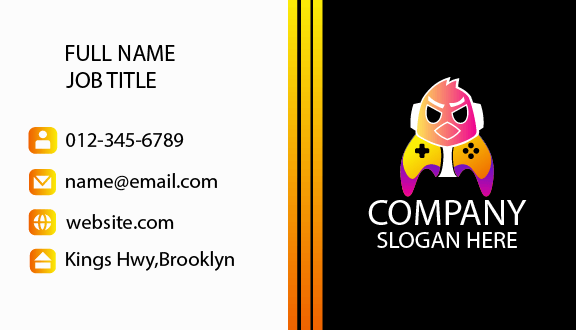 Computer Game Black Business Card